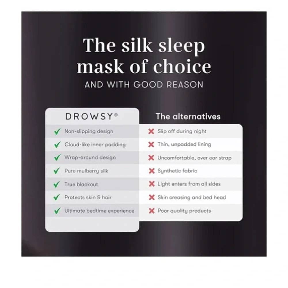 Drowsy Silk Sleep Mask - Moonlight Shadow
